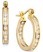Giani Bernini Cubic Zirconia Inside Out Hoop Earrings In 18k Rose Gold-plated Sterling Silver, Created For Macy's