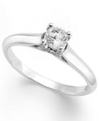 X3 Certified Diamond Solitaire Engagement Ring In 18k White Gold (1/3 Ct. T.w.)