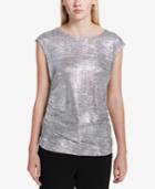 Calvin Klein Ruched Metallic Top