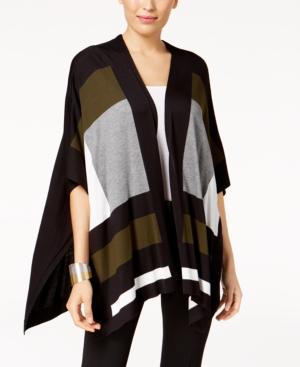 Alfani Colorblocked Cape Cardigan, Created For Macy's