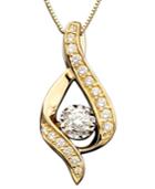 Diamond Necklace, 14k Gold Diamond Ribbon Pendant (3/8 Ct. T.w.)