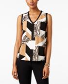 Inc International Concepts Petite Sleeveless Printed Top, Only At Macy's