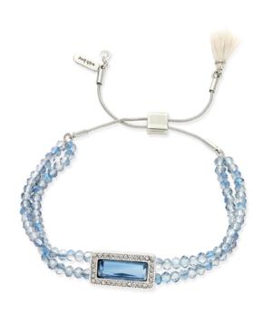 Lonna & Lilly Silver-tone Blue Beaded Slider Bracelet