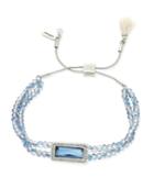 Lonna & Lilly Silver-tone Blue Beaded Slider Bracelet