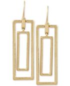 Kenneth Cole New York Gold-tone Double Rectangle Orbital Drop Earrings