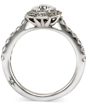 Fleur By Marchesa Certified Diamond Flower Engagement Ring In 18k White Gold (1-1/4 Ct. T.w.)