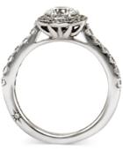 Fleur By Marchesa Certified Diamond Flower Engagement Ring In 18k White Gold (1-1/4 Ct. T.w.)