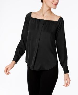 Dkny Off-the-shoulder Silk-blend Blouse