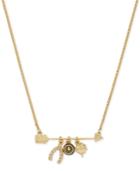 Bcbgeneration Gold-tone Arrow And Good Luck Charms Pendant Necklace