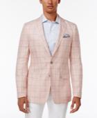 Tallia Men's Slim-fit Pink/gray Windowpane Sport Coat