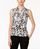 Calvin Klein Printed V-neck Blouse
