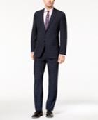 Tommy Hilfiger Men's Slim-fit Stretch Performance Medium Blue Windowpane Plaid Suit