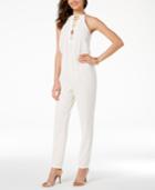 Material Girl Juniors' Lace-up Cutout Jumpsuit, Created For Macy's