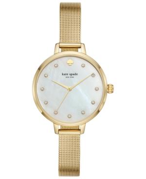 Kate Spade New York Women's Metro Gold-tone Stainless Steel Mesh Bracelet Watch 34mm