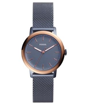 Fossil Women's Neely Blue Stainless Steel Mesh Bracelet Watch 34mm