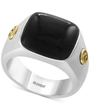 Effy Men's Onyx (15mm) Ring In Sterling Silver & 18k Gold