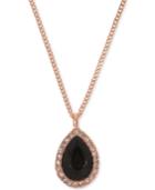 Givenchy Rose Gold-tone Pave & Gray Stone Pendant Necklace
