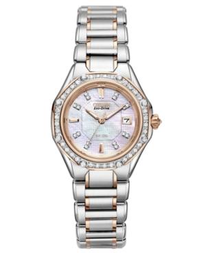 Citizen Women's Signature Octavia Eco-drive Diamond (1/2 Ct. T.w.) Two Tone Stainless Steel Bracelet Watch 29mm Ew2096-57d