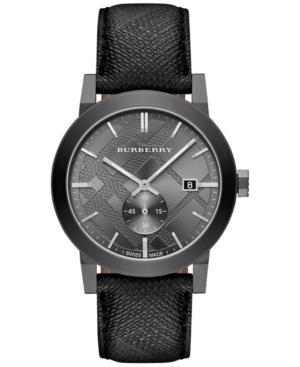 Burberry Men's Swiss The City Gray Beat Check Strap Watch 42mm Bu9903