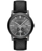 Burberry Men's Swiss The City Gray Beat Check Strap Watch 42mm Bu9903