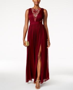 Adrianna Papell Lace Tulle Gown