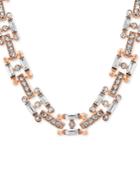 Steve Madden Two-tone Crystal 14 Link Necklace