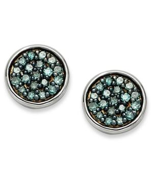 Sterling Silver Earrings, Blue Diamond Stud Earrings (1/4 Ct. T.w.)
