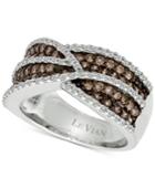 Le Vian Chocolatier Diamond Crisscross Ring (1 Ct. T.w.) In 14k White Gold