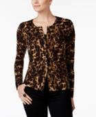 Charter Club Animal-print Cardigan, Created For Macy's