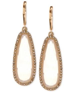 Lonna & Lilly Gold-tone Large Purple Stone Drop Earrings