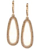Lonna & Lilly Gold-tone Large Purple Stone Drop Earrings