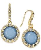 Inc International Concepts Gold-tone Pave & Blue Stone Drop Earrings, Only At Macy's