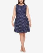 Tommy Hilfiger Plus Size Dot-print Fit & Flare Dress