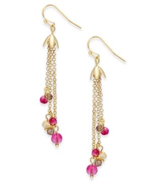 Vera Bradley Gold-tone Floral Fringe Earrings