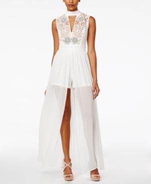 Xoxo Juniors' Embroidered Maxi-overlay Romper