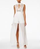 Xoxo Juniors' Embroidered Maxi-overlay Romper