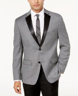 Alfani Men's Slim-fit Black And White Mini-grid Dinner Jacket, Created For Macy's