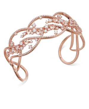 Danori Rose Gold-tone Crystal Openwork Cuff Bracelet, Created For Macy's
