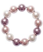 Charter Club Silver-tone Ombre Imitation Pearl Stretch Bracelet, Created For Macy's