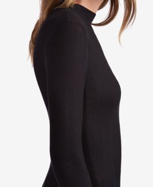 Avec Les Filles Variegated Ribbed Mock-neck Top
