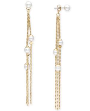 Inc International Concepts Gold-tone Imitation Pearl Fringe Drop Earrings, Only At Macy's
