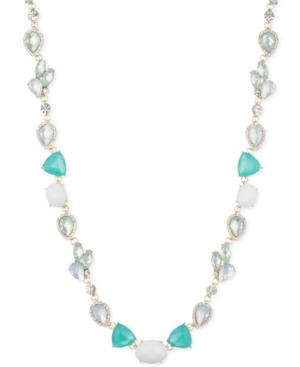 Anne Klein Gold-tone Stone And Crystal Collar Necklace