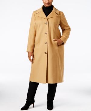 Anne Klein Plus Size Wool-cashmere Blend Maxi Walker Coat
