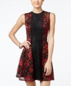 Material Girl Juniors' Floral-lace Fit & Flare Dress, Created For Macy's