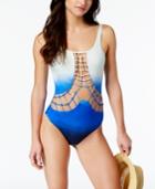 Dolce Vita Ombre Macrame Cutout One-piece Swimsuit Women's Swimsuit
