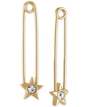 Rachel Rachel Roy Gold-tone Crystal Star Safety Pin Earrings