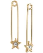 Rachel Rachel Roy Gold-tone Crystal Star Safety Pin Earrings