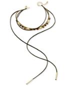 Inc International Concepts Gold-tone Multi-stone Faux Suede Tie Choker Necklace, Created For Macy's