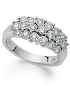 Trumiracle Three-row Round-cut Diamond Ring In Sterling Silver (1/2 Ct. T.w.)