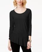 Inc International Concepts Petite Asymmetrical Peplum Top, Only At Macy's